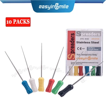 10 Упаковок EASYINSMILE Dental Endo S-Files Разбрасыватели из Нержавеющей Стали для Ручного использования в Корневых каналах 25 мм #15-40 Гибкие