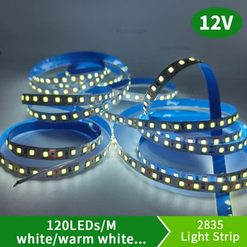 12 В 120 светодиодов/м 5 м/лот 2835 светодиодная лента гибкий свет белый теплый белый зеленый желтый красный синий 2835 водонепроницаемая светодиодная лента