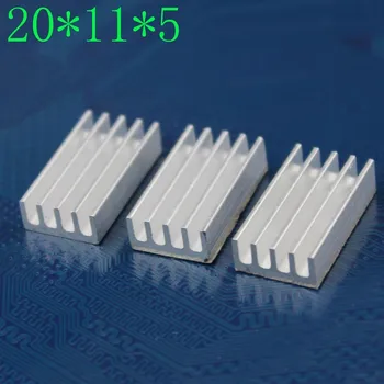 200шт 20x11x5 мм DIY CPU Card Алюминиевый Радиатор Экструдированный светодиодный Охлаждающий Радиатор