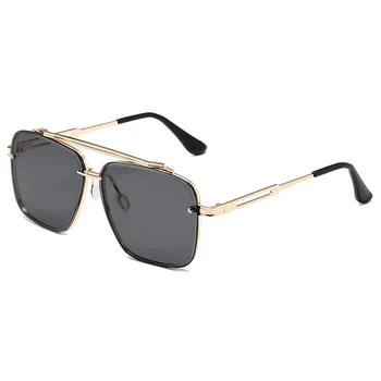 2022 ретро мужские / женские универсальные солнцезащитные очки, высококачественные металлические трендовые квадратные солнцезащитные очки, роскошные брендовые дизайнерские очки UV400