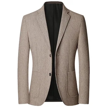 2023 Весенне-осенний новый мужской костюм среднего возраста, повседневная одежда, одиночный пиджак, мужской блейзер, укороченный блейзер, мужской блейзер, куртка