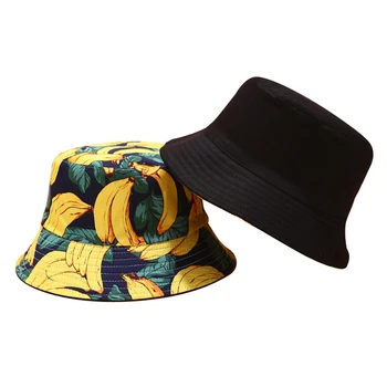 2023 Новые шляпы-ведра с тропическим принтом и фруктовым узором, панама унисекс, женские летние солнцезащитные кепки для отдыха на открытом воздухе