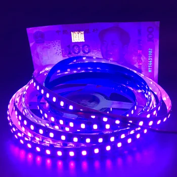 2835 5050 SMD 60 светодиодов/м 120 светодиодов 5 В 12 В UV395-405nm 390 400 Ультрафиолетовых фиолетовых светодиодных гибких лент, Световая лента, освещение