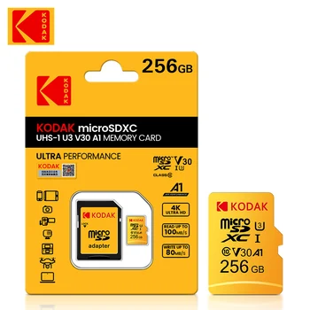 2шт KODAK EVO Plus 256 ГБ Карта памяти 128 ГБ U3 4K Micro SD Карта 64 ГБ 32 ГБ SDHC Microsd UHS-I C10 TF Flash Microsd Бесплатная доставка