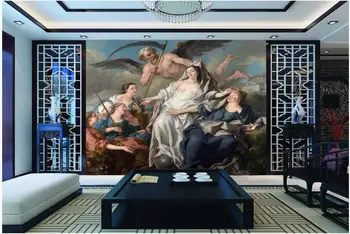 3d обои на заказ фото Сикстинская королева С косой Ангела фон гостиная домашний декор 3D настенные фрески обои для стен 3 d