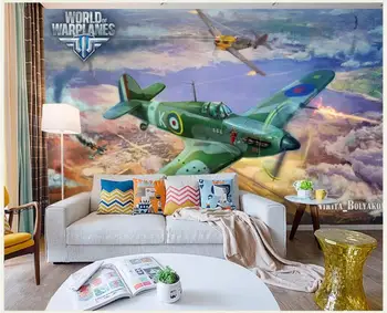 3d фотообои на заказ фреска на стену Мультфильм Вторая мировая война Воздушный бой Ретро Самолет домашний декор обои для стен 3 d