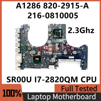 820-2915-A Материнская плата с частотой 2,3 ГГц для ноутбука APPLE A1286 Материнская плата с процессором SR00U I7-2820QM 216-0810005 SLJ4P HM65 100% Работает хорошо