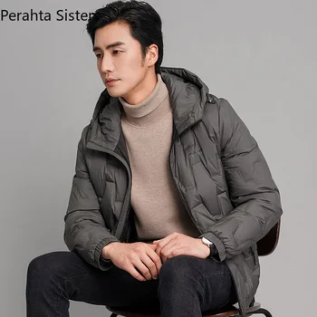 90% Мужская брендовая высококачественная куртка на белой утке, Мужское Повседневное пуховое пальто с капюшоном, Осенне-зимняя Корейская мужская одежда M-4XL