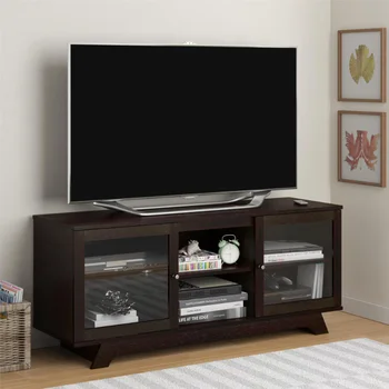Ameriwood Home, подставка для телевизора из английского дерева для телевизоров до 55 дюймов, подставка для телевизора Espresso, мебель для гостиной, тумба для телевизора