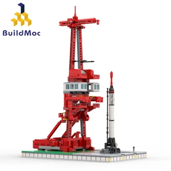BuildMoc Стартовый комплекс 5 Вт/Mercury-Redstone 1:110 Набор Строительных Блоков Ракетная База Башня Кирпичи Игрушки Для Детей Подарки На День Рождения