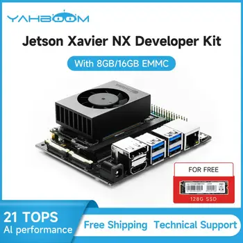 Jetson Xavier NX Developer Kit 16G eMMC версия с базовым модулем искусственного интеллекта для программирования на Python с твердотельным накопителем NVMe емкостью 128 Гб