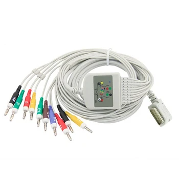 Kanz ECG 108/110 1203/1205 10-свинцовый ЭКГ-кабель с IEC Banana 4.0 Без сопротивления