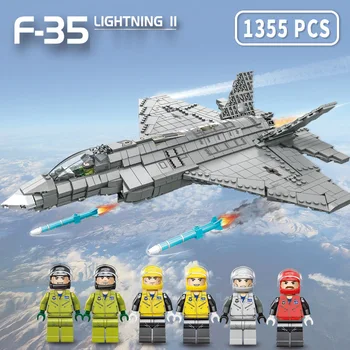 Авиационная военная модель F-35 Lightning II Joint Strike Fighter Коллекция украшений Строительные блоки Рождественские игрушки на День рождения