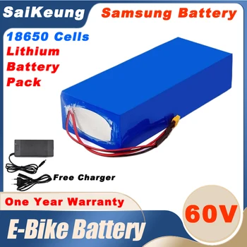 Аккумуляторная батарея Ebike Мощностью 3000 Вт, Электрический Велосипедный Мотор, Электрический Скутер 60 В 20Ah 30Ah 40Ah 50Ah 60Ah, Велосипедная Батарея с Зарядным устройством
