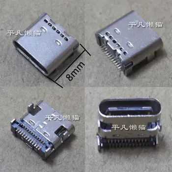 Бесплатная доставка Для USB-разъема Type-C USB3.1, 24 иглы, двойной ряд, L = 8 мм, USB-интерфейс для зарядки