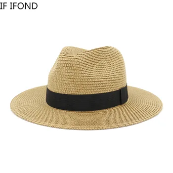 Большие размеры 60 см, Летние панамы для женщин, мужская пляжная джазовая шляпа с широкими полями, охлаждающая женская соломенная шляпа от солнца