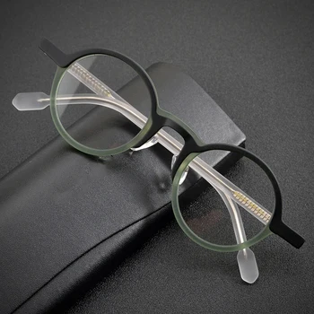 Винтажная ацетатная оправа для очков Мужчины Женщины Прозрачные Круглые очки Оптическая близорукость Рецептурные оправы для очков Eyewear Oculos