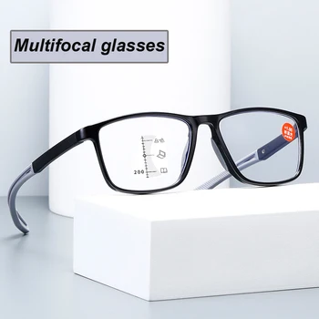 Винтажные TR90 с Анти-синим светом, Прогрессивные мультифокальные Очки для чтения, Мужские И женские Очки для дальнего обзора, Спортивные очки для пресбиопии