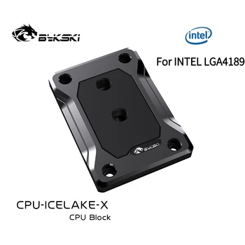 Водяной блок процессора Bykski для INTEL LGA4189, Версия с черным Помпоном и медью, Радиатор Водяного охлаждения процессора-ICELAKE-X