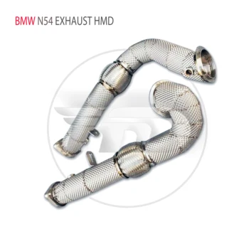 Выпускная система HMD Высокопроизводительная водосточная труба для BMW 740i N54 Двигатель 3,0 T 2008-2012 Автомобильные Аксессуары с кошачьей трубой