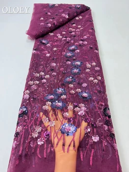 Высококачественная Модная Французская Сетчатая Кружевная ткань с вышивкой Пайетками, Африканская Нигерийская Кружевная ткань Для Свадебного платья