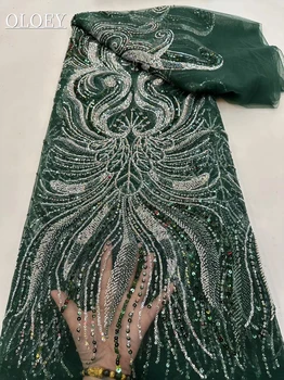 Высококачественная роскошная французская кружевная ткань с вышивкой Жениха в африканском нигерийском стиле с пайетками для свадебного платья