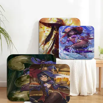 Декоративная тканевая подушка Genshin Impact Mona, нескользящий декор дивана для гостиной, Студенческий стул, Татами, Офисный коврик для ягодиц