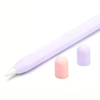 Для Apple Pencil 2-го поколения Рукав для пера, рукав для стилуса, Двойной силиконовый защитный рукав в тон, фиолетовый
