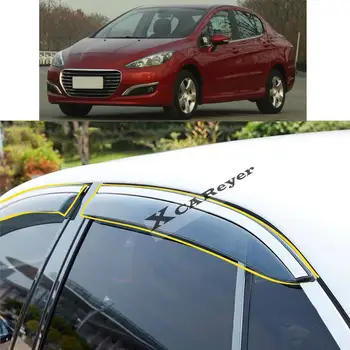 Для Peugeot 308 2011 2012 2013 2014 2015 Наклейка для укладки кузова автомобиля, пластиковое оконное стекло, ветровой козырек, защита от дождя/солнца, вентиляционные детали