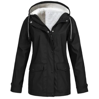 Женская куртка, Теплая Зимняя Непромокаемая Ветровка, пальто с капюшоном, куртки для сноуборда, черный L