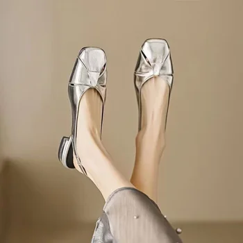 Женская обувь 2023, Модные босоножки, женские туфли на плоской подошве, Элегантное темпераментное платье, Женские туфли на плоской подошве, однотонные туфли с галстуком-бабочкой, женские