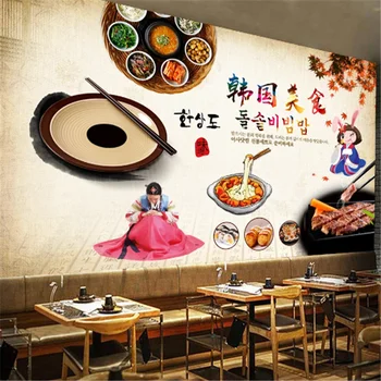 Изготовленная вручную корейская тема Кимчи, обои для ресторана с пейзажем, корейский стиль, фон для барбекю, Промышленный декор, настенная роспись, 3D