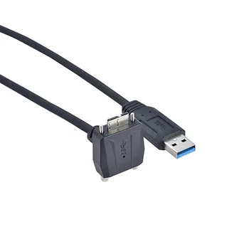 Кабель для передачи данных с USB 3.0 на USB3.0 Micro/B Вверх Вниз Влево Вправо Под углом 90 градусов с винтовым креплением для камеры Point Grey Chameleon