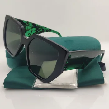 Квадратные модные 2022 Зеленые ацетатные солнцезащитные очки для женщин, Брендовая дизайнерская обувь, Черные женские солнцезащитные очки для девочек UV400