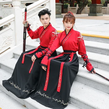 Китайский Традиционный танцевальный костюм для женщин и мужчин, Сценическая одежда для Косплея Фехтовальщика, Древний наряд Ханьфу, одежда для леди Династии Тан 90