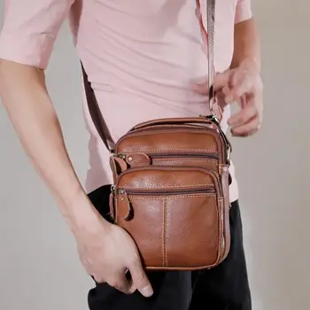Кожаный Мужской кошелек, сумка через плечо, Маленькие Мужские сумки-мессенджеры через плечо для работы, мужская сумка-ранец