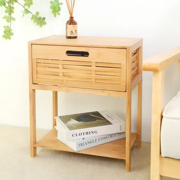 Креативный Ретро Бамбуковый прикроватный шкаф Advanced Sense, Маленький шкаф для хранения в спальне, выдвижной ящик, Простая полка для спальни