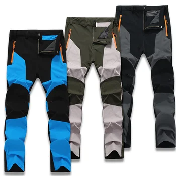 Летние мужские походные брюки для кемпинга, износостойкие быстросохнущие брюки с защитой от ультрафиолета, водонепроницаемые эластичные альпинистские треккинговые брюки большого размера