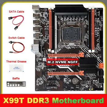 Материнская плата X99 + Кабель SATA + Кабель переключения + Перегородка + Термопаста LGA2011 V3 M.2 Поддержка NVME NGFF материнской платы DDR3 4X16G
