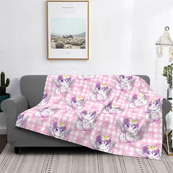 Милый котенок, одетый под углом, Круг, одеяла с цветочным рисунком, шерстяное забавное теплое одеяло для дома, весна/осень