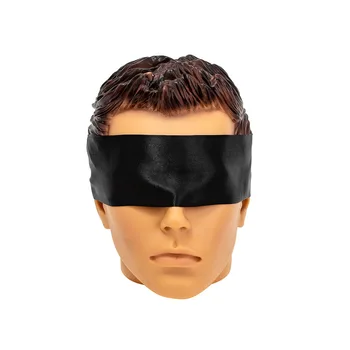 Многоцветная дополнительная маска для глаз из полиэстера, шелковистая атласная маска для глаз, плюс длинный ремешок, наручники, бондаж, секс-игрушка для взрослых