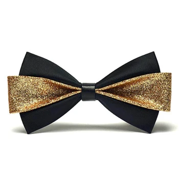 Мужской Новый Золотой галстук-бабочка из искусственной кожи, модный Мужской Ослепительный галстук-бабочка из золотистой пудры