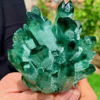 НАТУРАЛЬНЫЙ зеленый фантомный КРИСТАЛЛ С минеральным целебным ОРНАМЕНТОМ