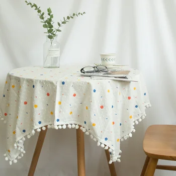 Небольшой круглый стол, декорации, пылезащитная скатерть, художественная скатерть для чайного стола