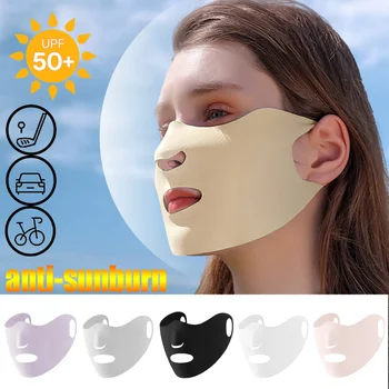 Новая летняя маска из ледяного шелка против солнечных ожогов, анти-ультрафиолетовые дышащие хлопчатобумажные маски Для мужчин и женщин, ветрозащитная маска многоразового использования для верховой езды на открытом воздухе