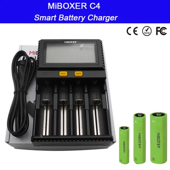 Новейшее Оригинальное Умное Зарядное устройство Miboxer C4 LCD для литий-ионных/IMR/INR/ICR/LiFePO4 18650 14500 26650 AA 3,7 1,2 V 1,5V Аккумуляторов