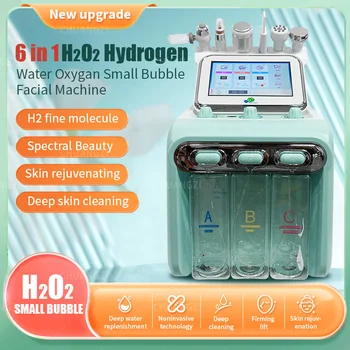 Новый портативный аппарат для гидродермабразии 6 в 1 для ухода за кожей, Водно-кислородный струйный Гидро-алмазный пилинг, микродермабразия