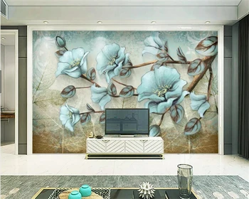 Обои Beibehang на заказ, ретро цветы и птицы, простой абстрактный фон для телевизора, стены, фон для украшения дома, 3D обои