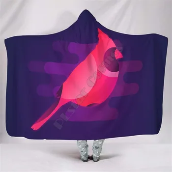 Одеяло с капюшоном для птиц, Носимое одеяло с 3D принтом, Для взрослых и детей, различные типы носимых одеял с капюшоном, 16