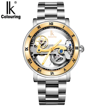Оригинальные Мужские механические часы со скелетоном IK Coloring, мужские часы из нержавеющей Стали, автоматические Relogio Masculino